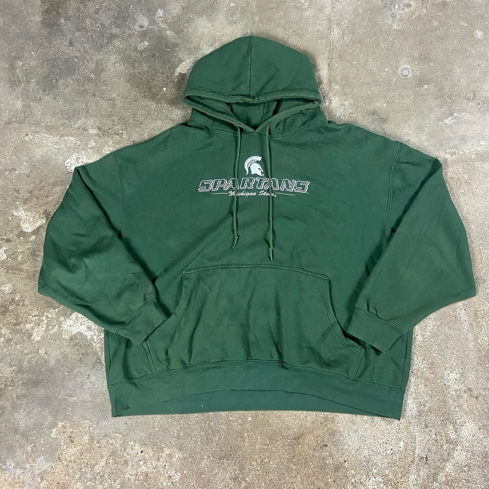 Vintage Pro Edge Michigan State Spartans Hoodie Size 2XL Green Pullover College